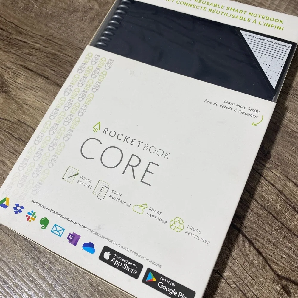 Rocketbook Core Black Reusable Smart Notebook